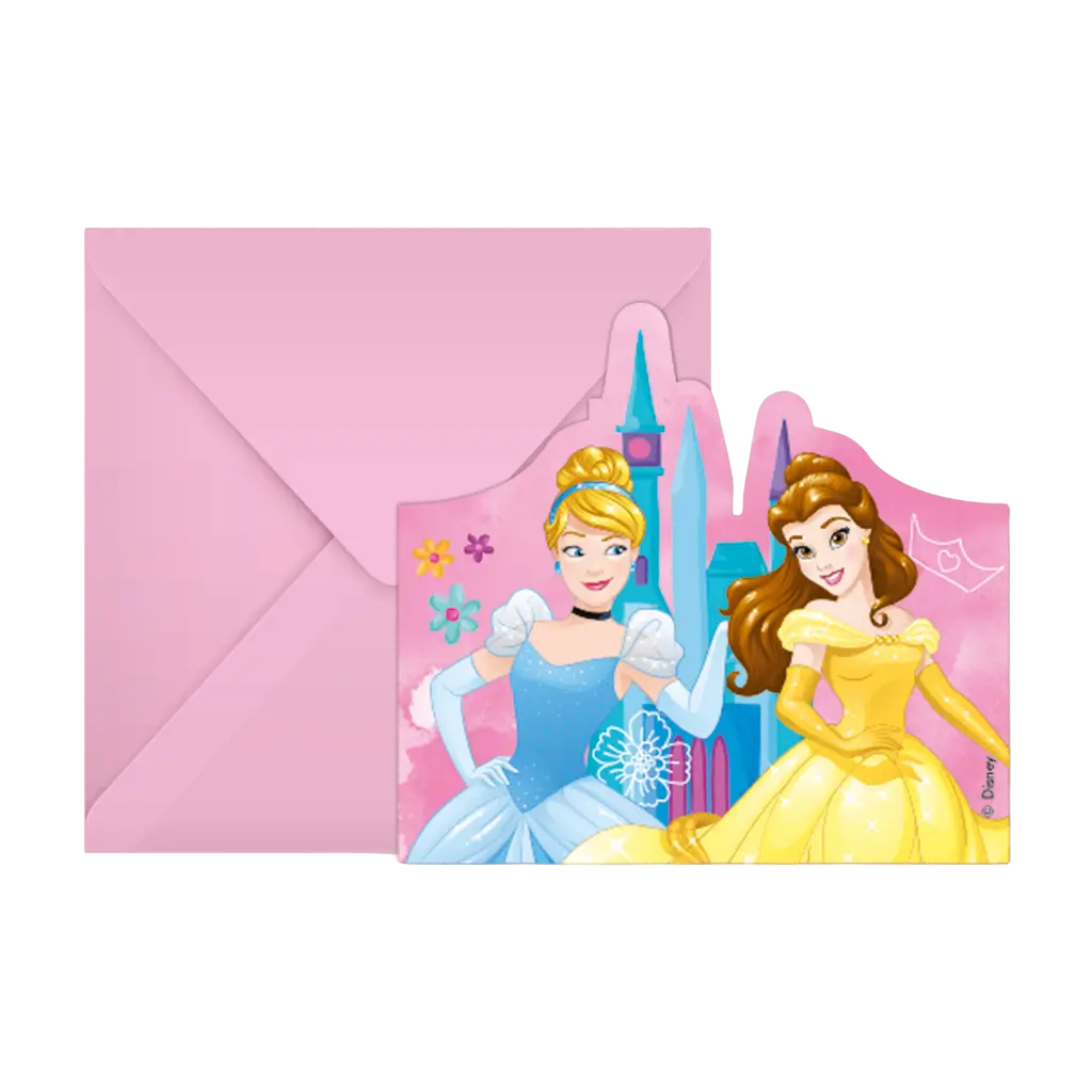 Invitation card & envelope Disney Princesses - Set of 6