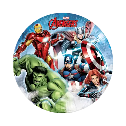 Avengers paper plate ø23cm - Set of 8
