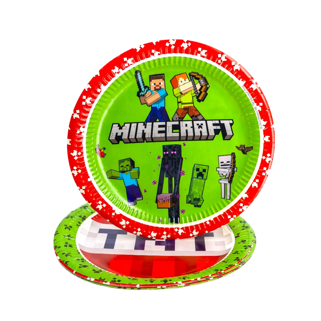 Minecraft paper plate ø23cm - Set of 8