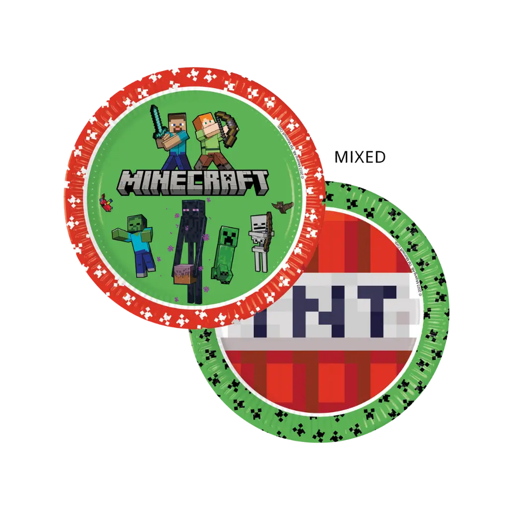 Minecraft paper plate ø23cm - Set of 8