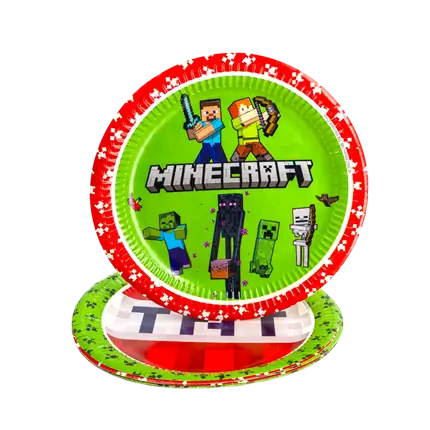 Minecraft paper plate ø23cm - Set of 8