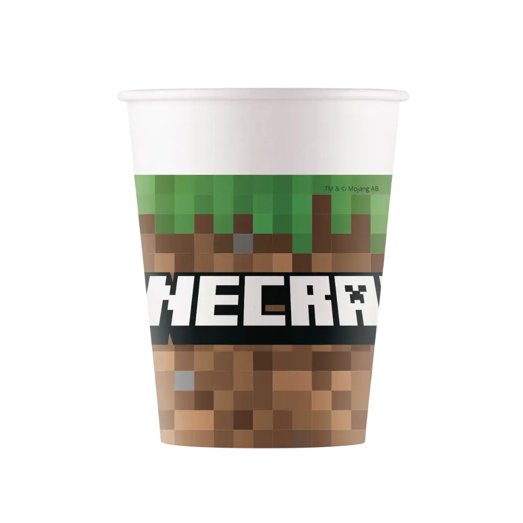 Minecraft paper cup - 25cl - Set of 8