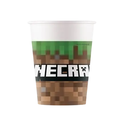 Minecraft paper cup - 25cl - Set of 8