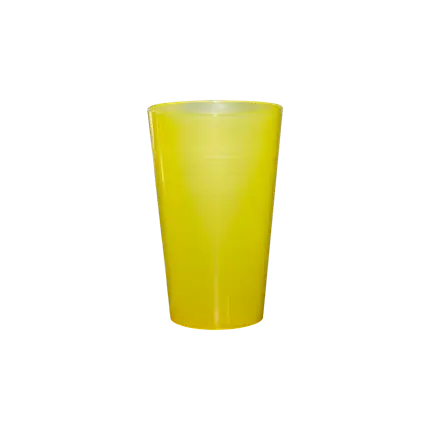 Reusable Yellow Ecocup Cup 25?cl usable (33?cl to the rim) – Type Half Pint, Juice, Soft Drinks
