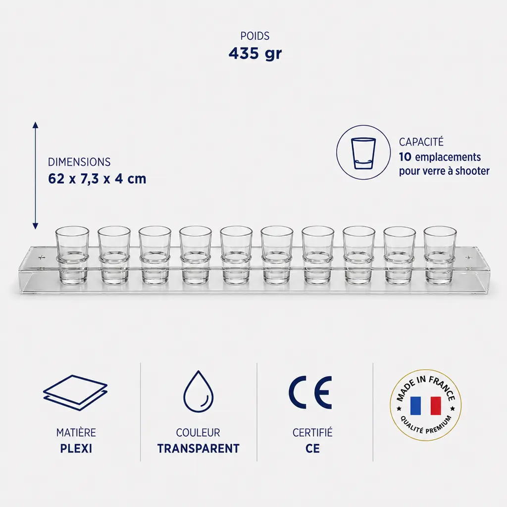 Transparent Tray for Shooter Glass