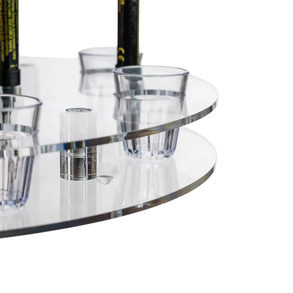 Round Transparent Tray for Shooter Glass