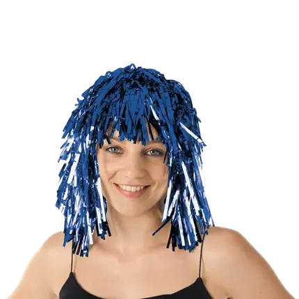 Blue DISCO metallic wig