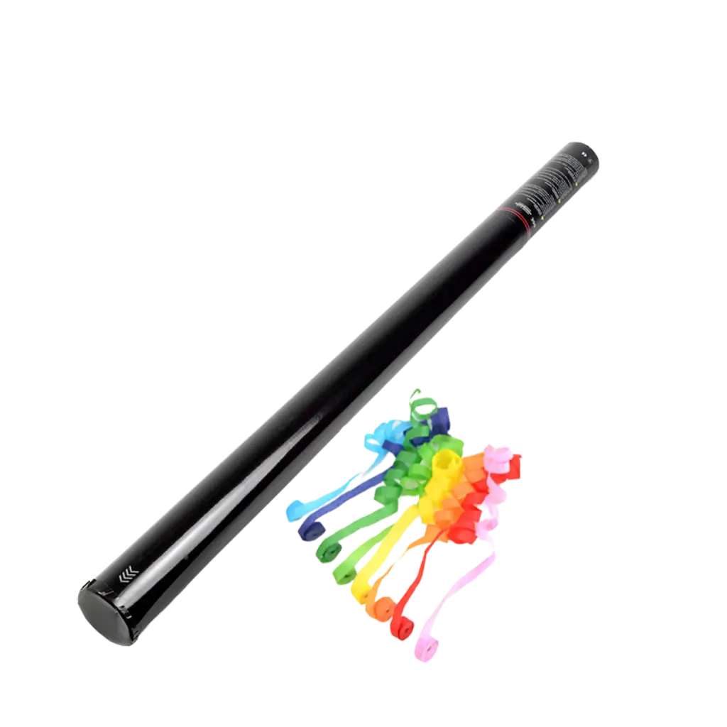 Manual Streamer 80cm Confetti Cannon - Multicolour