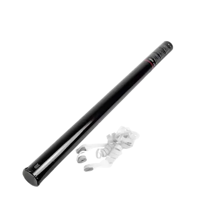 Manual Streamer confetti cannon 80cm - White