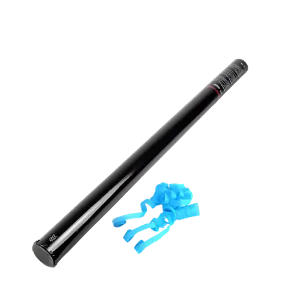 Manual Streamer confetti cannon 80cm - Blue