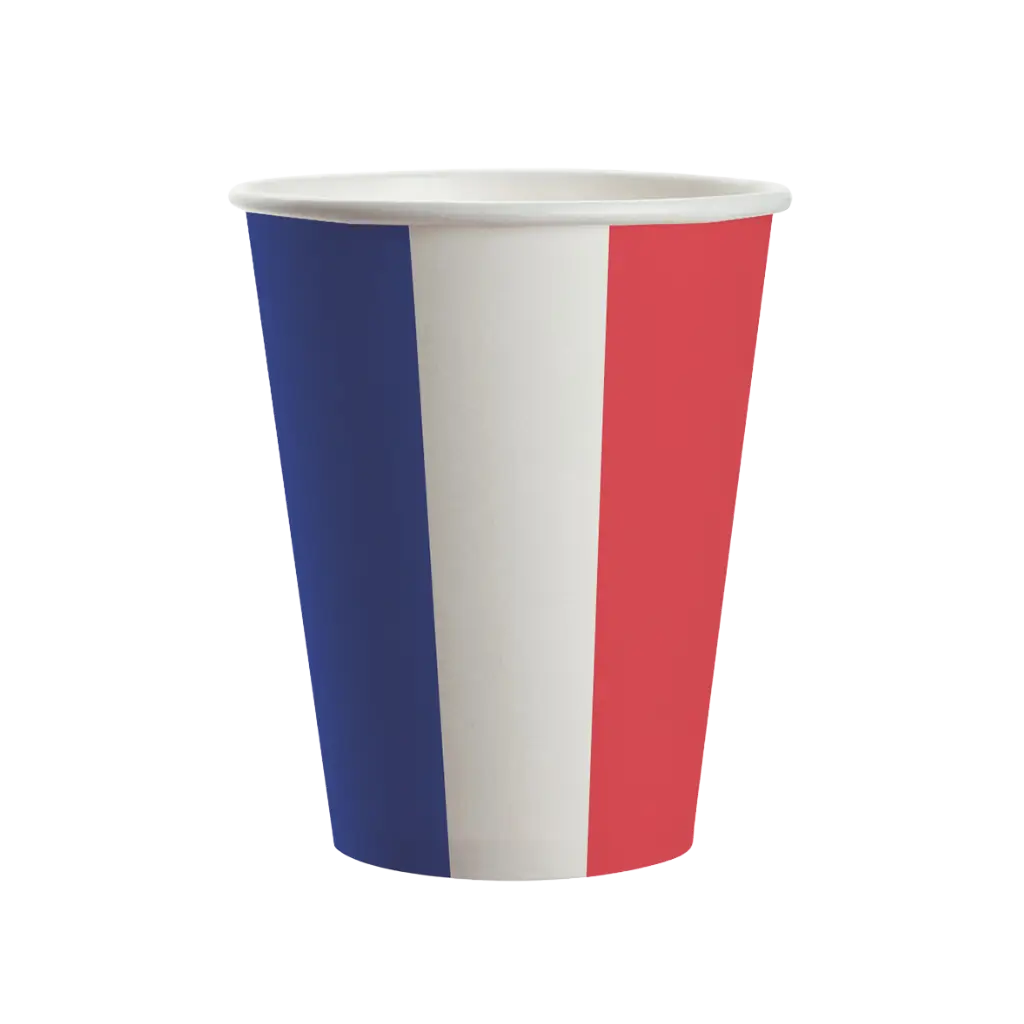 Set of 8 paper cups France