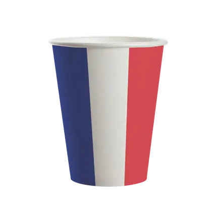 Set of 8 paper cups France