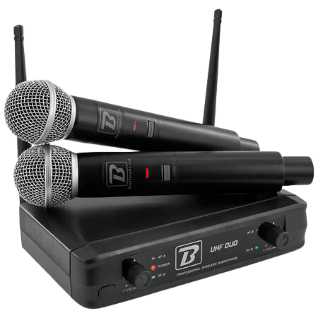 2 BoomTone DJ Wireless Microphones - UHF Duo