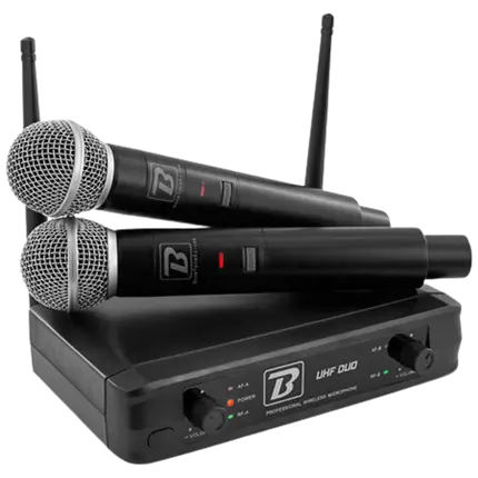 2 BoomTone DJ Wireless Microphones - UHF Duo