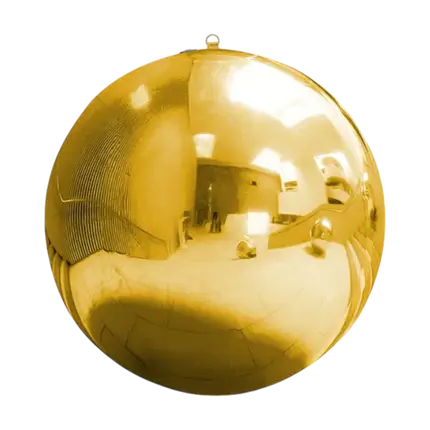 Reusable Inflatable Mirror Ball Gold 120cm