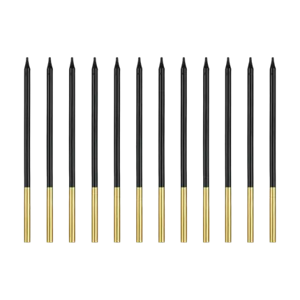 Black and gold birthday candles