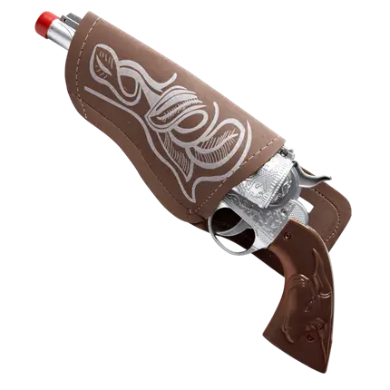 Cowboy pistol with holster and belt