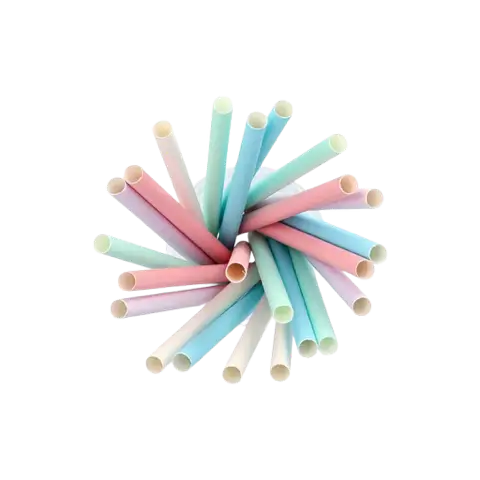 Multicoloured Paper Bubble Tea Straw 20cm ø12mm (Set x50)