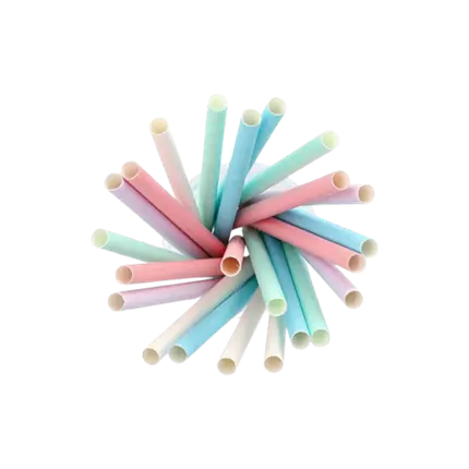 Multicoloured Paper Bubble Tea Straw 20cm ø12mm (Set x50)