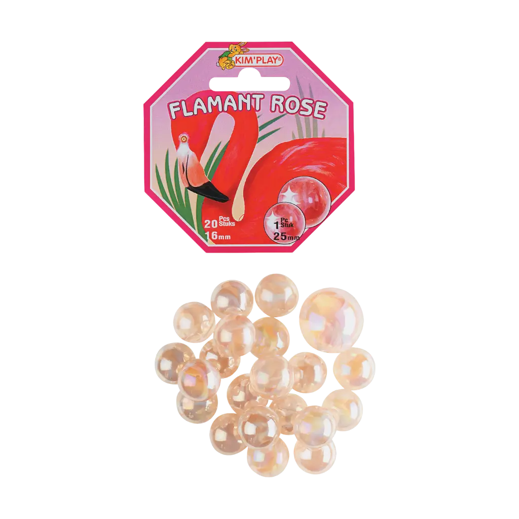 Pack of 20 Pink Flamingo Marbles +1 Chalet