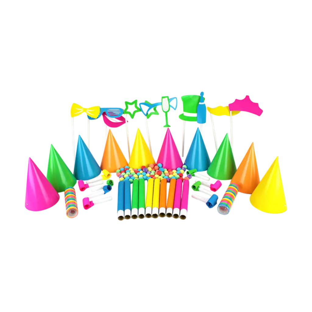 Multicoloured fluorescent party kit for 10 people