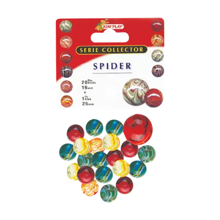 Pack of 20 Spider Marbles +1 Calot (Collector's Edition)