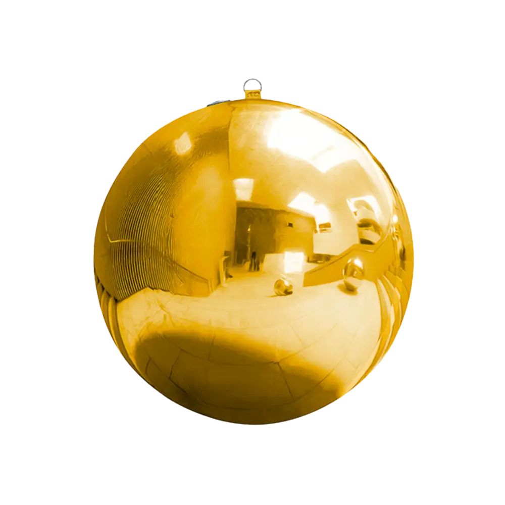 Inflatable Golden Mirror Ball 40cm - Reusable decoration