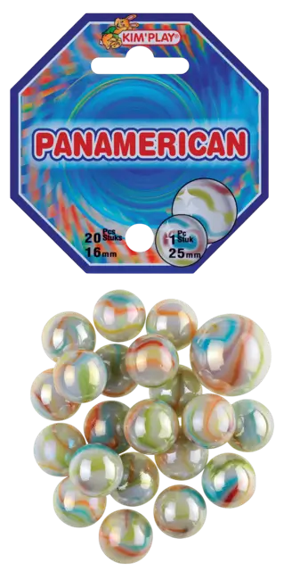 Pack of 20 Panamerican marbles +1 cap