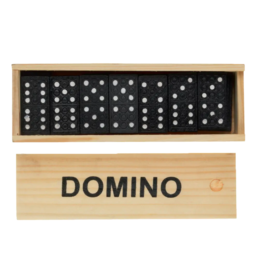 Black Domino Set with Wooden Box