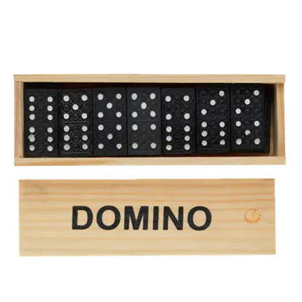Black Domino Set with Wooden Box
