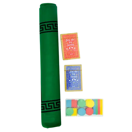 Game Mat Pack + 2 decks of cards + 100 chips