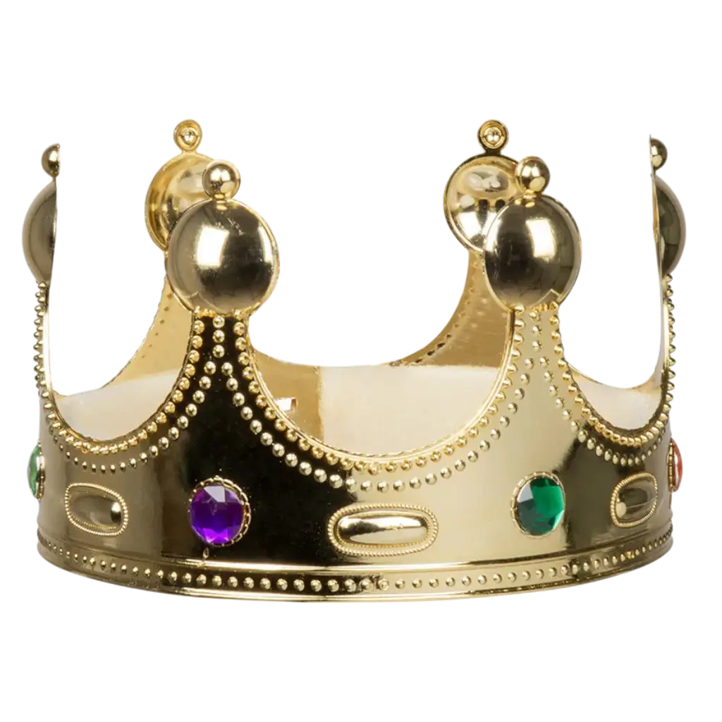 Gold King Child Crown - Multicoloured stones