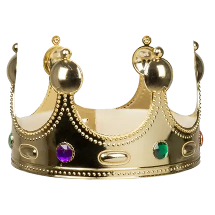 Gold King Child Crown - Multicoloured stones
