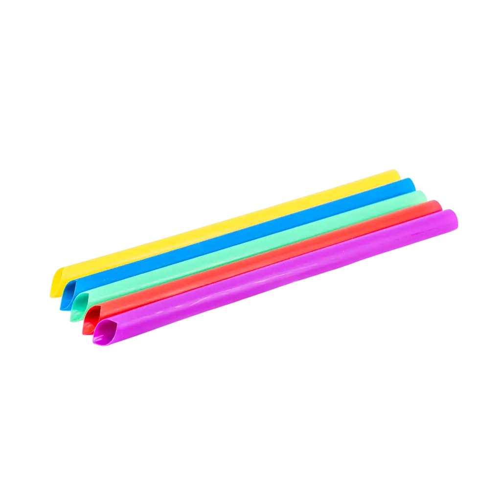 Reusable PP Beveled Bubble Tea Straw - Multicoloured 20cm/ø12mm (SET OF 100)