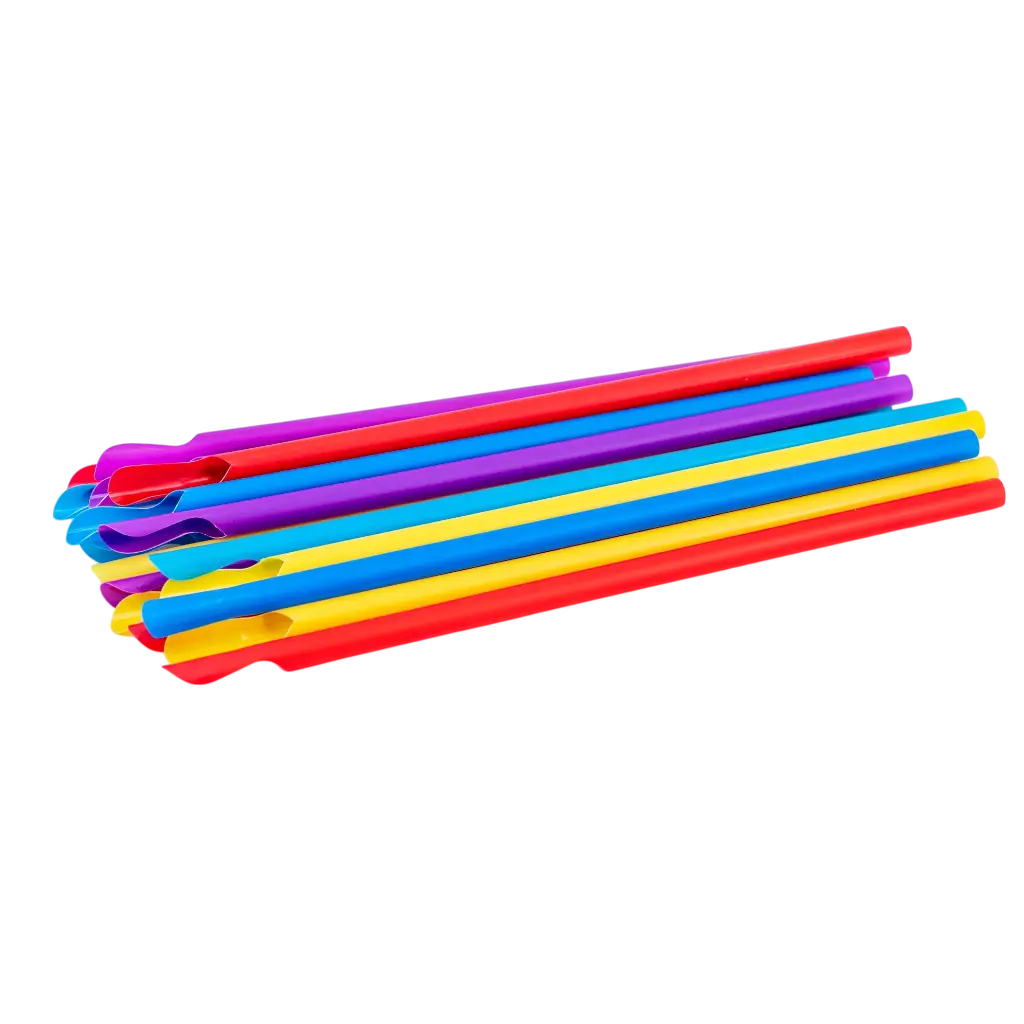 Straw Reusable PP Spoon - Multicoloured 21cm/ø8mm (SET OF 100)