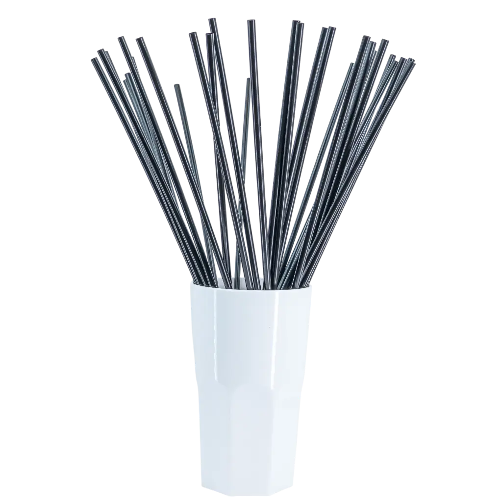 XXL Giant PP Reusable Straw - Black 50cm/ø8mm (SET OF 500)