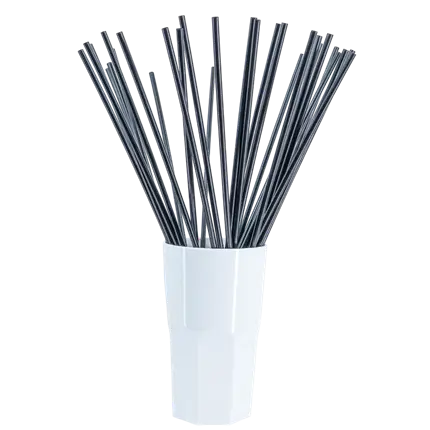 XXL Giant PP Reusable Straw - Black 50cm/ø8mm (SET OF 500)