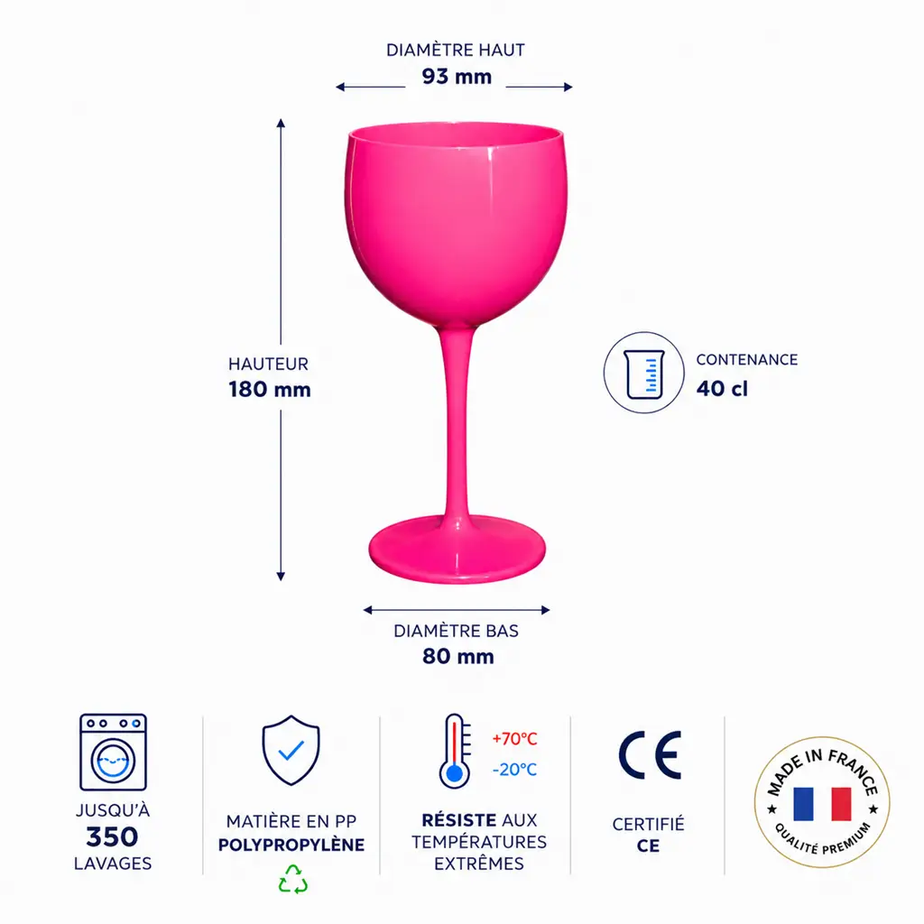 Pink Piscine glass 40cl