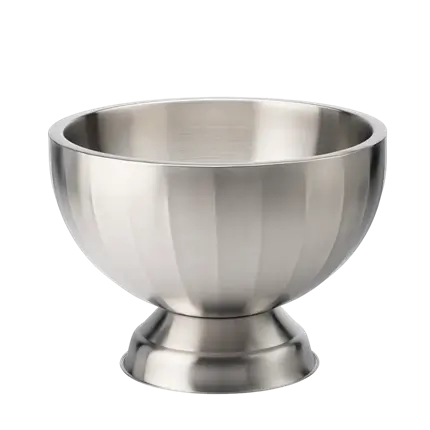 Satin stainless steel isothermal wine bucket & punch bowl - 37 cm