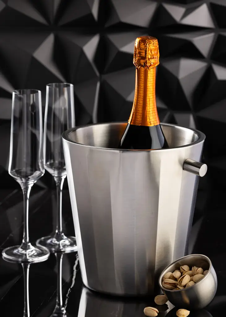 Isothermal satin-finish stainless steel wine bucket - 1 bottle 20 x 21.5 cm