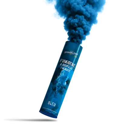 Hand-held smoke 1 minute blue