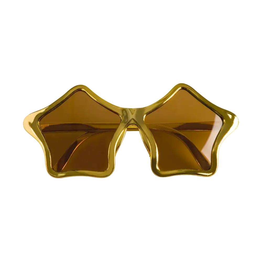 Gold star-shaped party glasses – Pack of 2