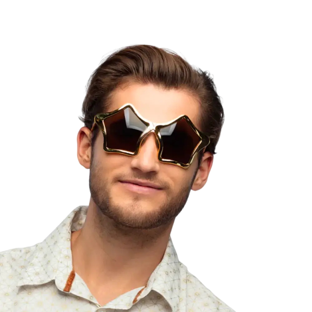 Gold star-shaped party glasses – Pack of 2