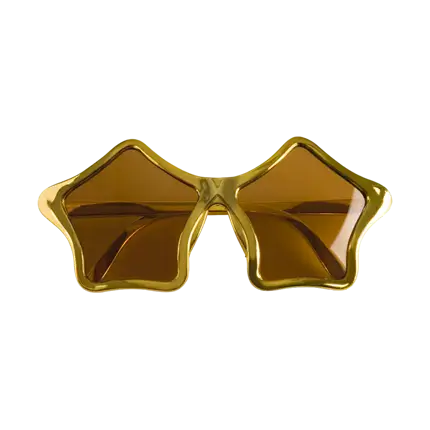 Gold star-shaped party glasses – Pack of 2