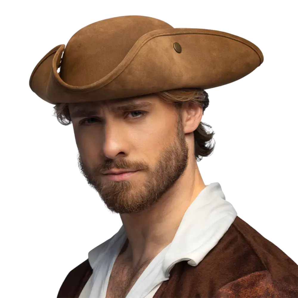 Tricorn pirate hat Charles with leather look – 58 cm