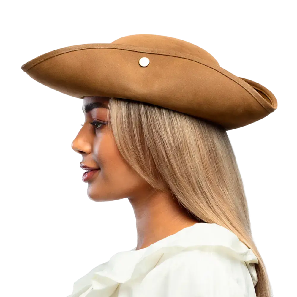 Tricorn pirate hat Charles with leather look – 58 cm