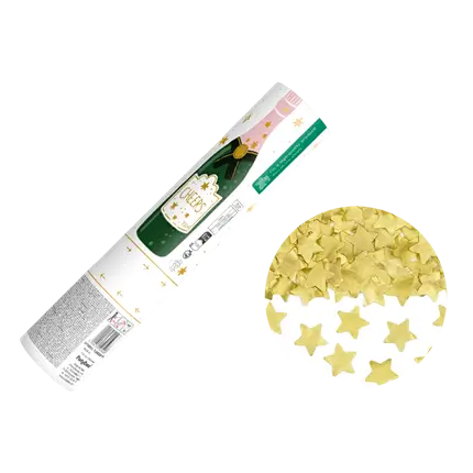 Confetti Cannon – Biodegradable Gold Stars – 20 cm