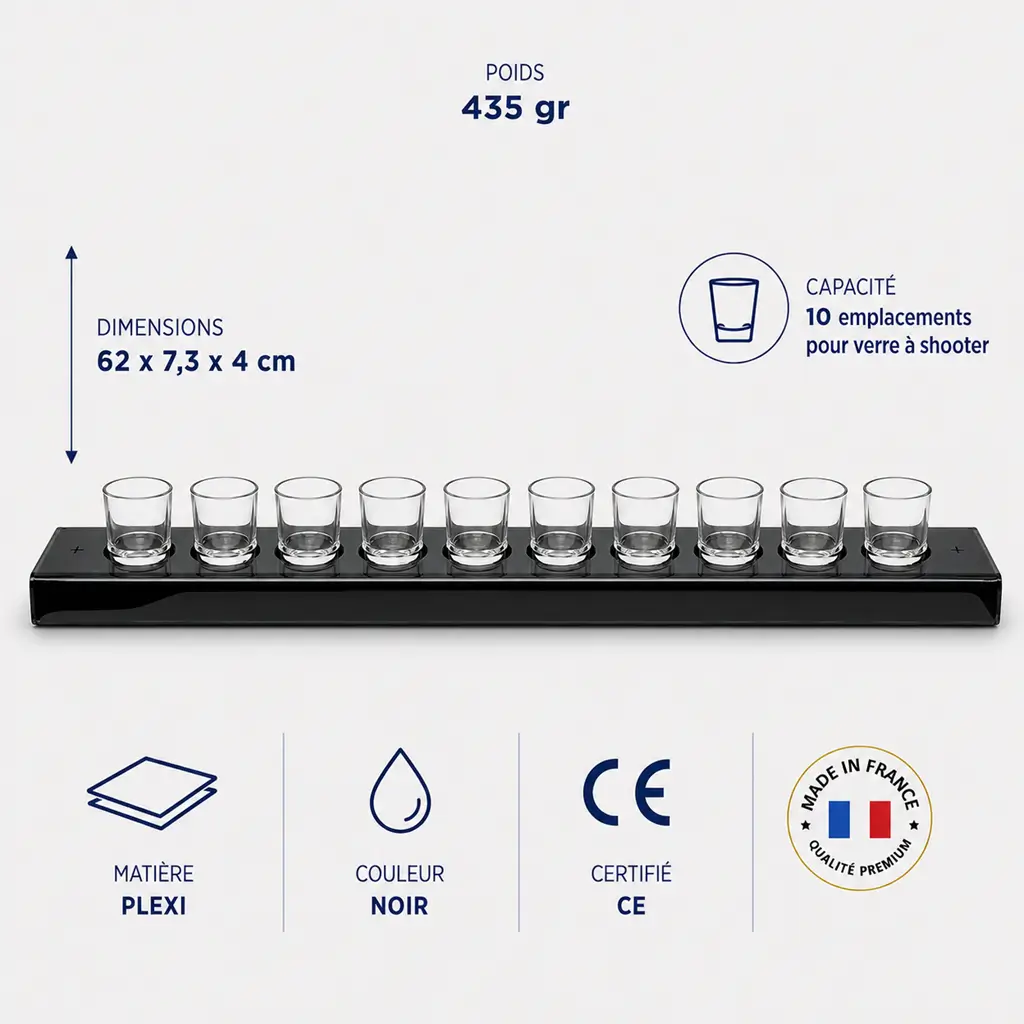 Black Tray for Shooter Glass