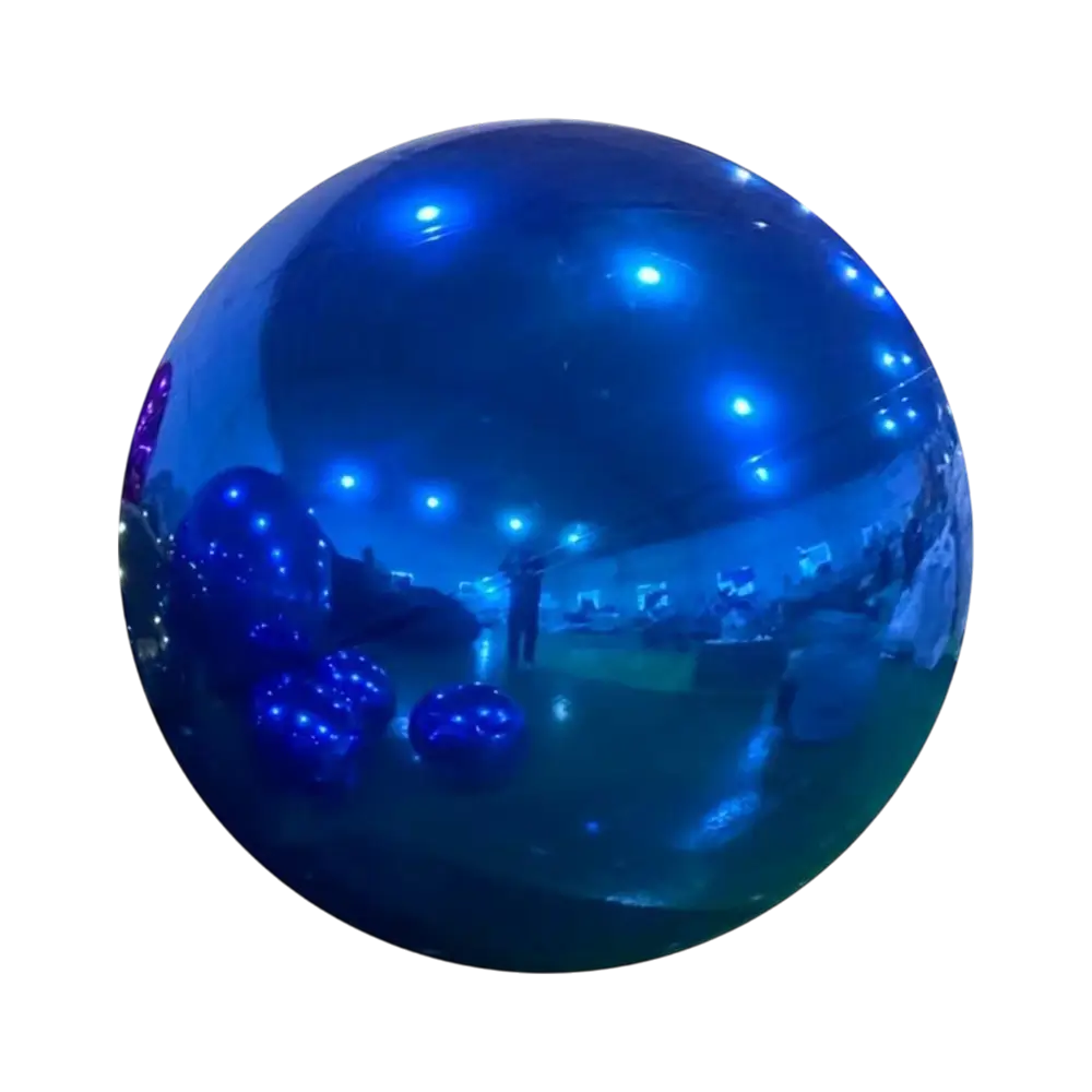 Blue Inflatable Mirror Ball 40cm - Reusable decoration