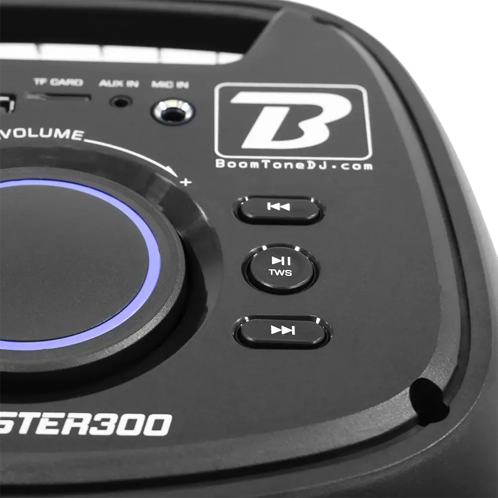 BOOMaster 300' portable battery speaker - 250W with Bluetooth, LED